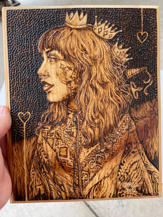 Waiting for January (Original Woodburning)