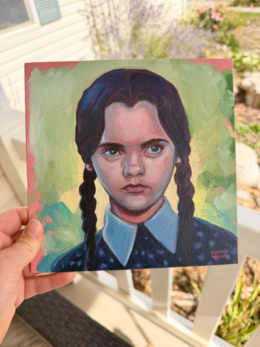 Wednesday Addams (Original oil painting)